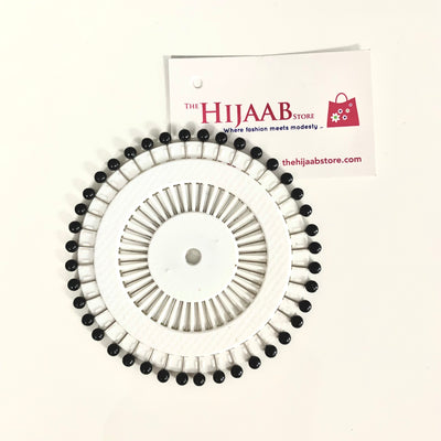 HIJAB PIN - Black Orchid, Empress Collection. Set of 10 Mixed Pins